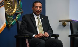 U.S. Army CIO Raj Iyer shown here at a December 2020 Pentagon event.