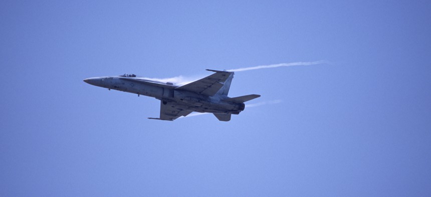 An F-18 Hornet similar to the aircraft that L3Harris supports for the Royal Canadian Air Force.