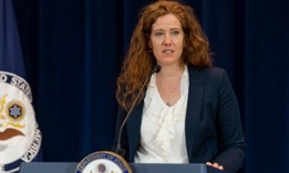Jennifer Bachus, Senior Bureau Official and Principal Deputy Assistant Secretary for the Cyberspace and Digital Policy Bureau, delivers remarks at the inauguration of the new Cyberspace and Digital Policy Bureau at the U.S. Department of State.