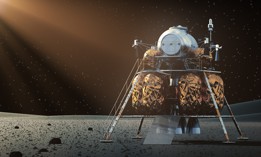 An artists rendering of what a lunar lander could look like.