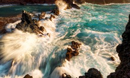 Red Sand Beach, also known as Kaihalulu Beach, near Hana, Hawaii.
