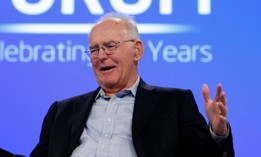 Intel co-founder Gordon Moore speaking at the 2007 Intel Developer Forum in San Francisco.