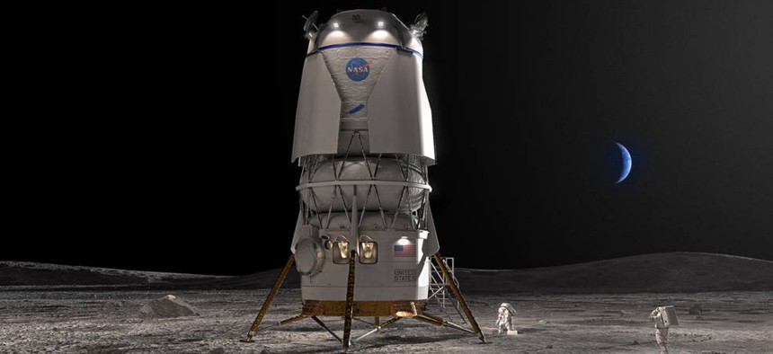 This is an artist rendering of the Blue Moon lander.