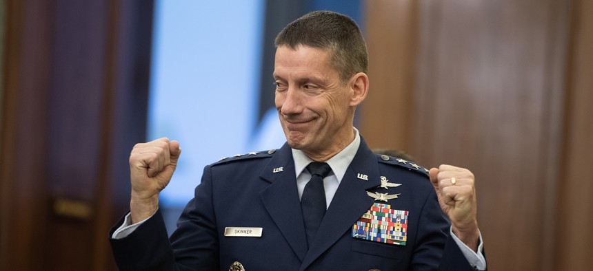 DISA commander Lt. Gen. Robert Skinner in the Senate Armed Services Committee's hearing room in March 2023. 