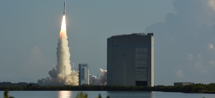 A United Launch Alliance Atlas 5 rocket launches from the Cape Canaveral Space Force Station on Sept. 10.