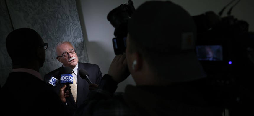 Rep. Gerry Connolly, D-Va., talks to reporters on Capitol Hill in May 2023.