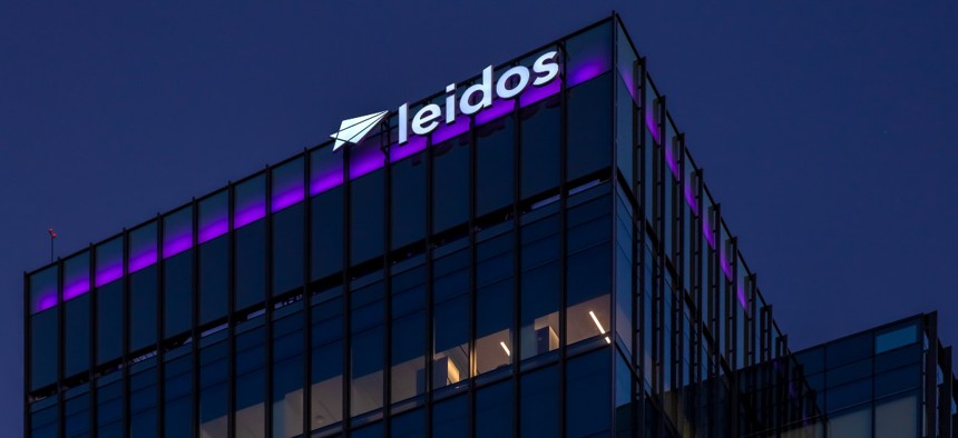 The top of Leidos' headquarters in Reston, Virginia.