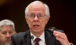 David Berteau, CEO of the Professional Services Council, testifies during a Senate Intelligence Committee hearing in March 2018.