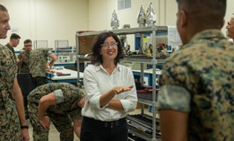 Veronica Daigle visits Camp Pendleton, California, in October 2019 in her former role focused on military preparedness.