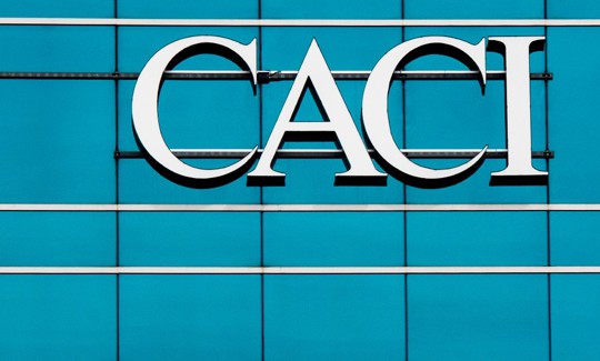 The CACI International is seen on a building in Annapolis Junction, Maryland on March 11, 2019
