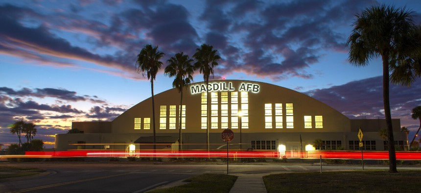 The exterior of MacDill Air Force Base, home to Central Command's headquarters.