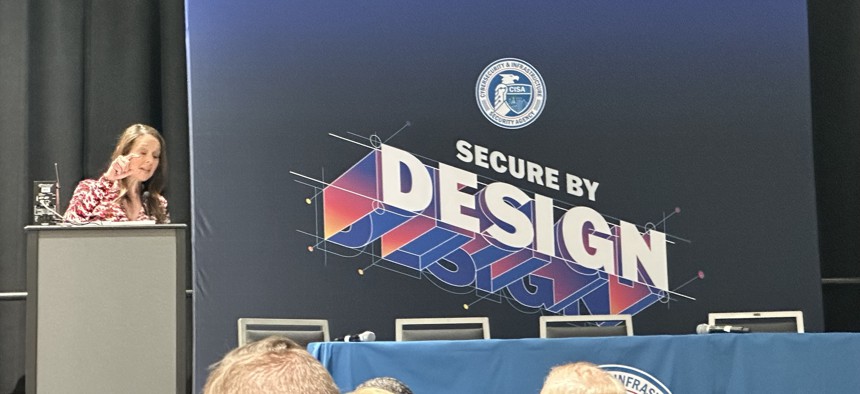 CISA Director Jen Easterly talks "secure by design" at RSA Conference in San Francisco on May 8, 2024