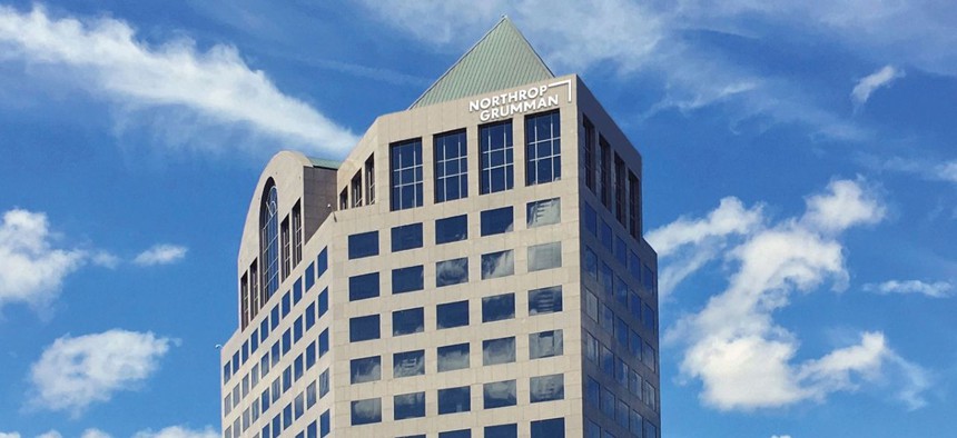 The exterior of Northrop Grumman's corporate headquarters in Falls Church, Virginia.