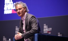 Palantir Technologies CEO Alex Karp speaks at an AI conference on Capitol Hill on May 1, 2024. Palantir was recently awarded a contract from the Pentagon's Chief Digital and Artificial Intelligence Office to develop a data-sharing ecosystem.