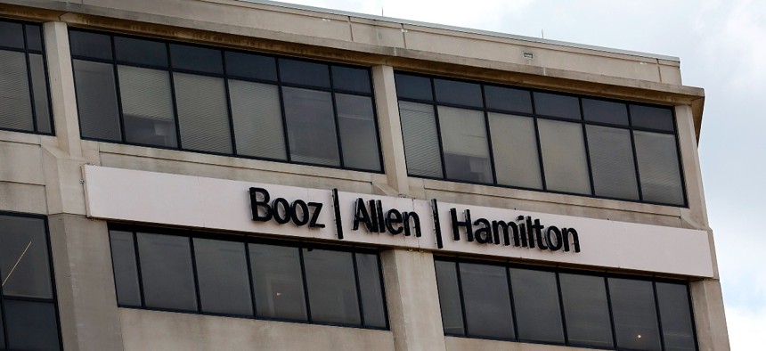 The exterior of Booz Allen Hamilton's corporate headquarters in McLean, Virginia.