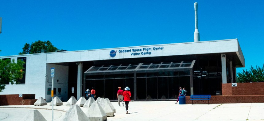 The entrance to Goddard Space Flight Center, Maryland.