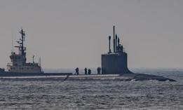 The USS California, a Virginia-class submarine, shortly after its arrival at the port in Lisbon, Portugal, for a courtesy visit earlier this year.