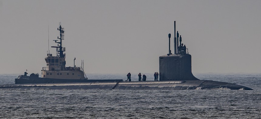 The USS California, a Virginia-class submarine, shortly after its arrival at the port in Lisbon, Portugal, for a courtesy visit earlier this year.