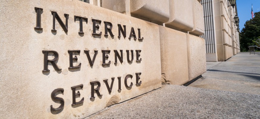 The entrance to IRS headquarters in Washington, D.C.