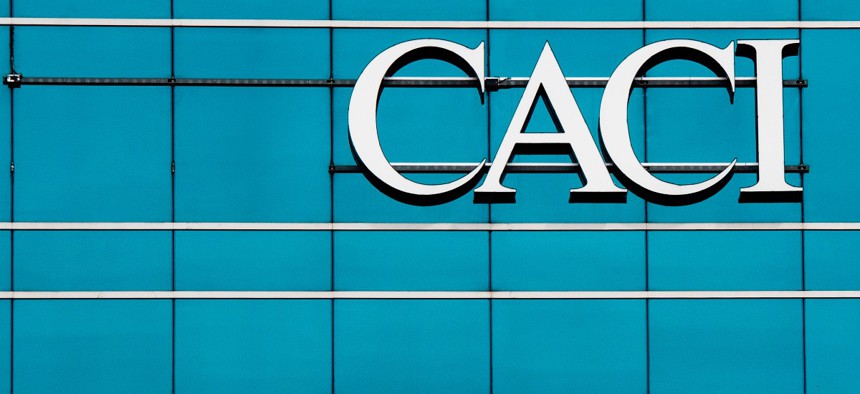 CACI International's logo on a building in Annapolis Junction, Maryland.