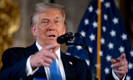 President-elect Donald Trump speaks at a press conference at Mar-a-Lago on Dec. 16.