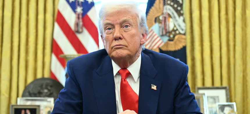 President Trump issued his executive order, “Restoring Common Sense to Federal Procurement,” on April 15, detailing plans to reform the Federal Acquisition Regulation. This photo of President Trump was taken on April 09 after signing another executive order.