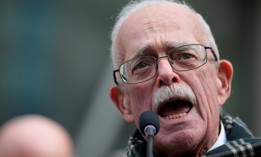 Rep. Gerry Connolly, D-Va., speaks outside of U.S. Agency for International Development headquarters on Feb. 3, 2025, in Washington, D.C.
