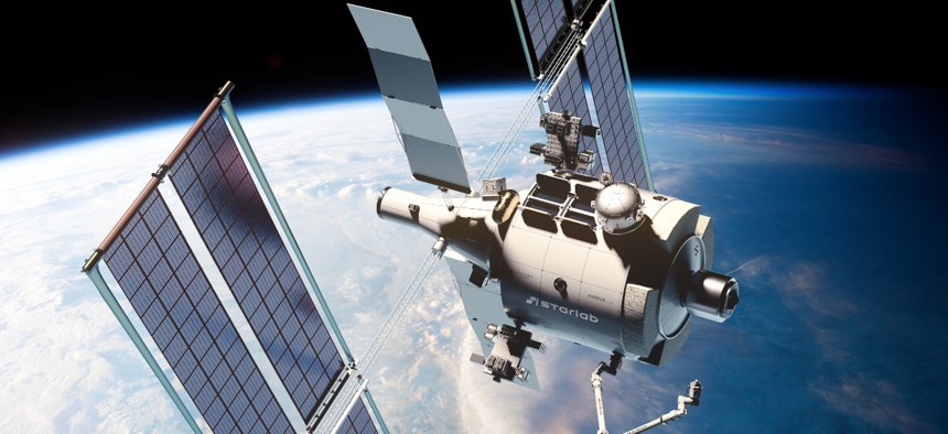 A digital rendering of Starlab.