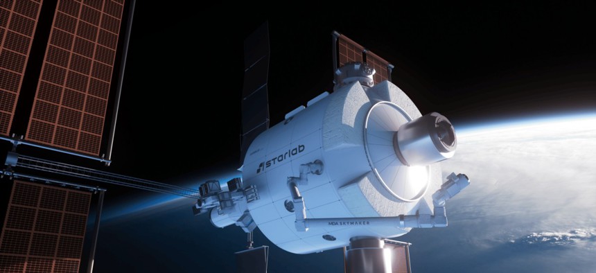 A digital rendering of Starlab.
