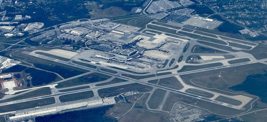An aerial view of Baltimore-Washington International Airport
