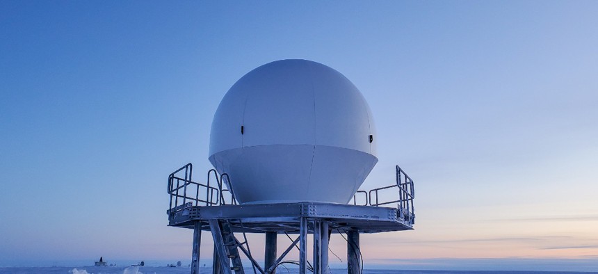 An Atlas Space Operations antenna in Utqiagvik, Alaska.