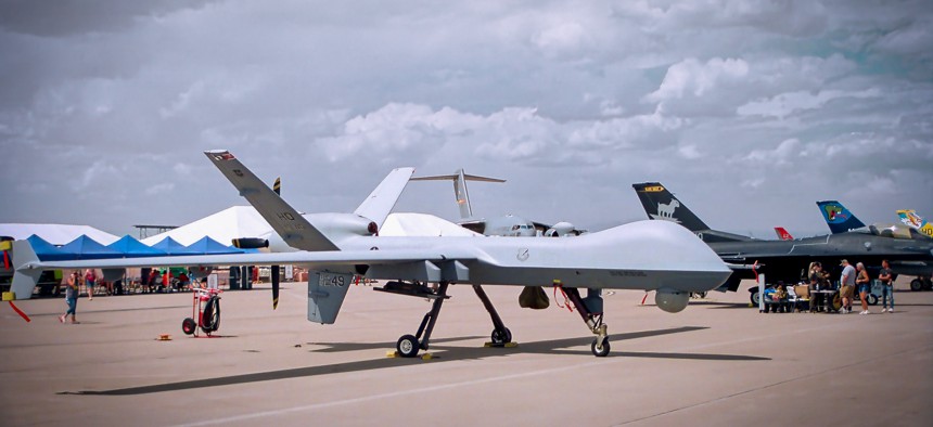 A MQ-9 Reaper on display at an air show at Holloman Air Force Base in New Mexico.