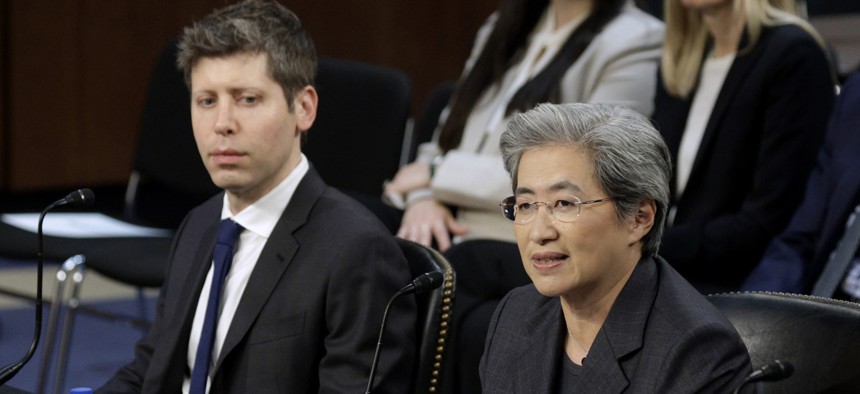 OpenAI CEO Sam Altman and Advanced Micro Devices (AMD) Chair and CEO Lisa Su testify before the Senate Committee on Commerce, Science, and Transportation in the Hart Senate Office Building on Capitol Hill on May 08, 2025 in Washington, DC. 