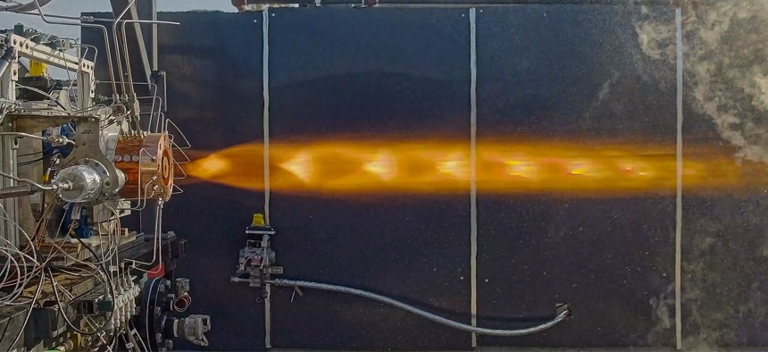 A Venus Aerospace-built engine undergoing tests.