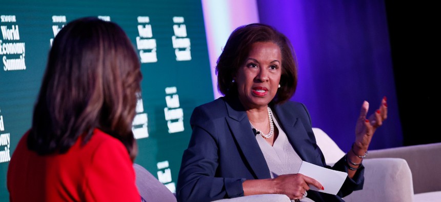 Toni Townes-Whitley, SAIC's former CEO, speaking at the Semafor World Economy Summit Fall Edition on Oct. 15 in Washington, D.C.