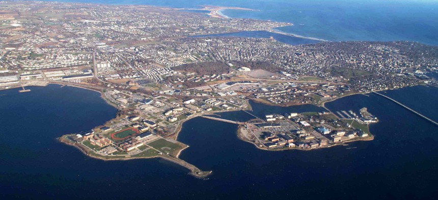 An aerial view of the Naval Station Newport in Rhode Island, which Rite-Solutions' headquarters in Middletown are close to.