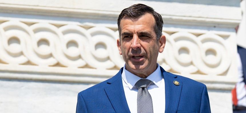 Rep. Sam Liccardo, D-Calif., walks down the House steps after a vote in the U.S. Capitol on Thursday, May 1, 2025.