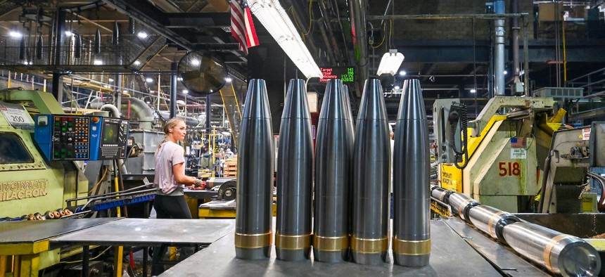 Mortars seen at General Dynamics in Scranton, Pennsylvania.