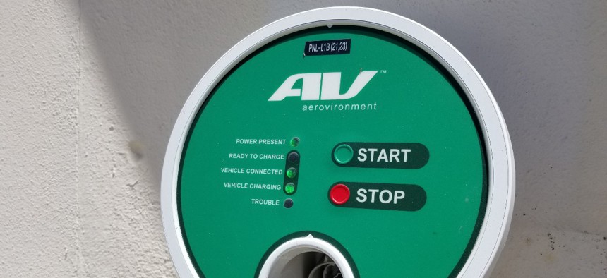 An AeroVironment electric vehicle charging station