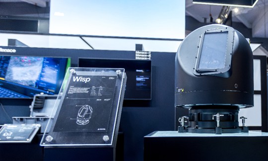 A Wide-Area Infrared System for Persistent Surveillance system made by Anduril on display at the Brussels European Defence Exhibition & Conference in March.