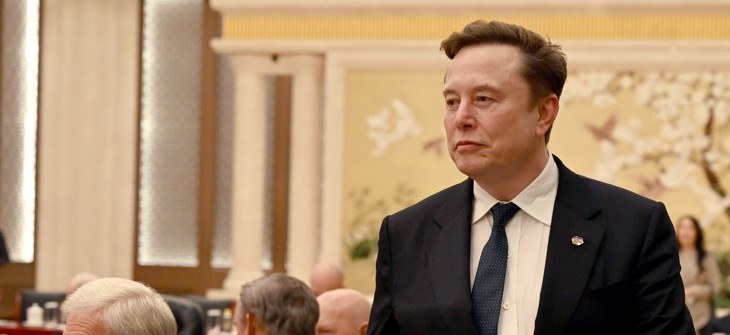 Elon Musk in China where he was part of a business delegation that accompanied President Trump on his visit to China.