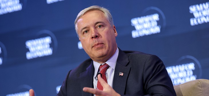 Booz Allen Hamilton CEO Horacio Rozanski speaking at the Semafor World Economy 2026 summit on April 14 in Washington, D.C.