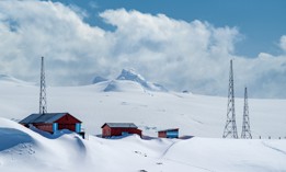 The Camara Research Base on Half Moon Island in Antarctica.