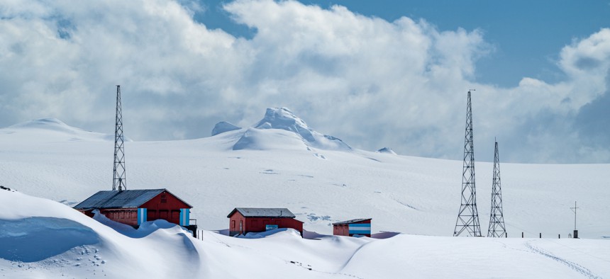 The Camara Research Base on Half Moon Island in Antarctica.