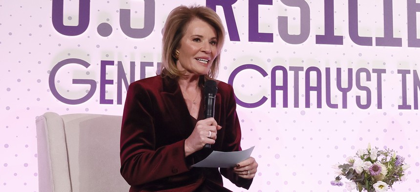 Teresa Carlson speaks on stage during The Summit on U.S. Resilience hosted by General Catalyst Institute at The Salamander on November 17, 2025 in Washington, D.C.