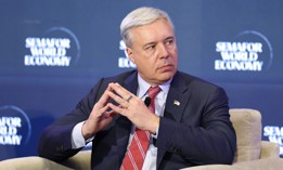 Booz Allen Hamilton Horacio Rozanski speaking at the Semafor World Economy 2026 event on April 14 in Washington, D.C.