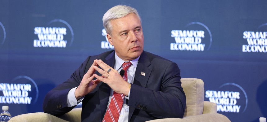 Booz Allen Hamilton Horacio Rozanski speaking at the Semafor World Economy 2026 event on April 14 in Washington, D.C.