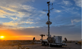 The SkyValor system set up for evaluation at the Marine Corps Air Station Yuma.