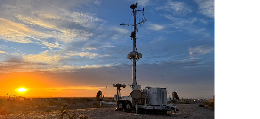 The SkyValor system set up for evaluation at the Marine Corps Air Station Yuma.