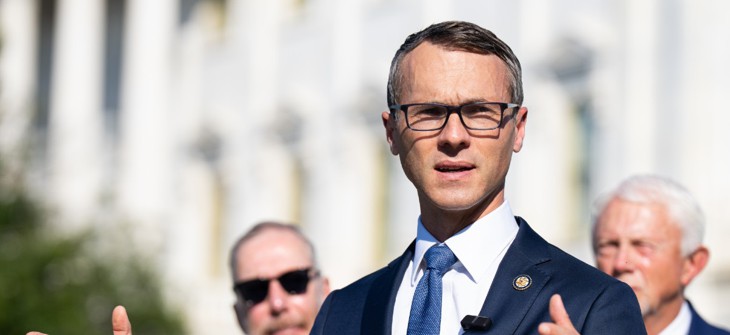 Rep. James Walkinshaw, speaking here outside the Capitol in 20205, will be a featured speaker at next week's After the MidTerms event in Tysons, Virginia.
